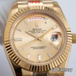 Rolex Day-date 8285 Movement 40mm Yelllow Gold Face Index Markers Yellow Gold President Strap lumina watch for men